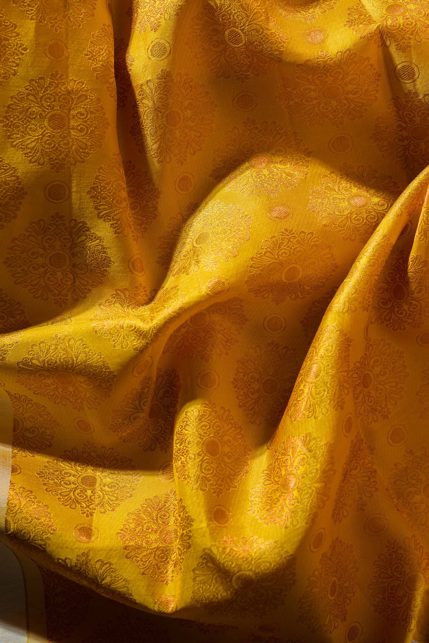 yellow kanchipuram silk saree